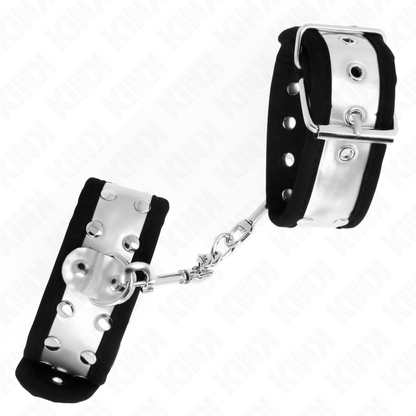 KINK - THIN WRIST RESTRAINTS BLACK / SILVER 30 X 4 CM - My naughty haven #