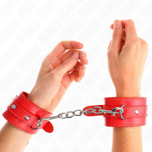 KINK - THIN WRIST RESTRAINTS RED ADJUSTABLE 21-33 CM - My naughty haven #