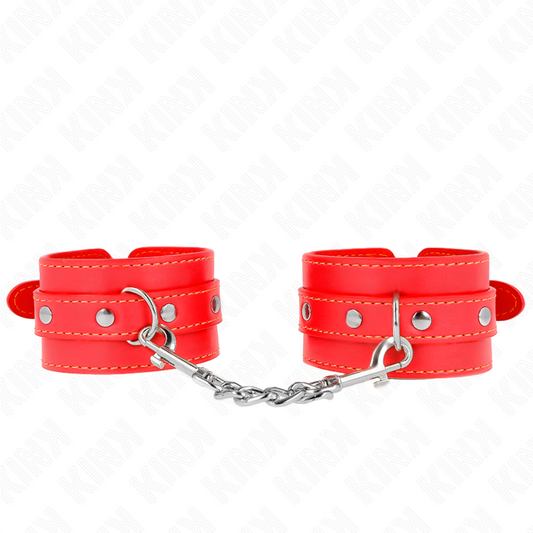 KINK - THIN WRIST RESTRAINTS RED ADJUSTABLE 21-33 CM - My naughty haven #