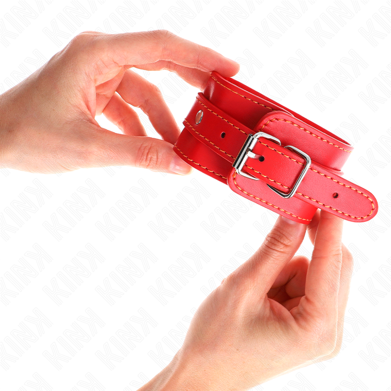 KINK - THIN WRIST RESTRAINTS RED ADJUSTABLE 21-33 CM - My naughty haven #