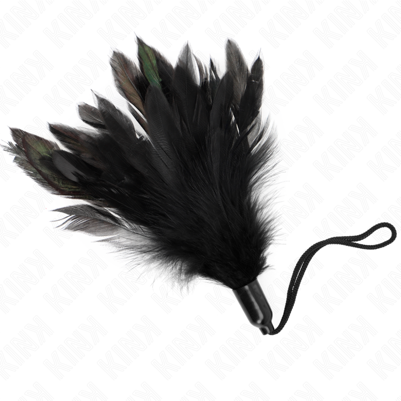 KINK - TICKLE FEATHERS WITH ROPE HANDLE PLASTIC BASE 15 CM - My naughty haven #