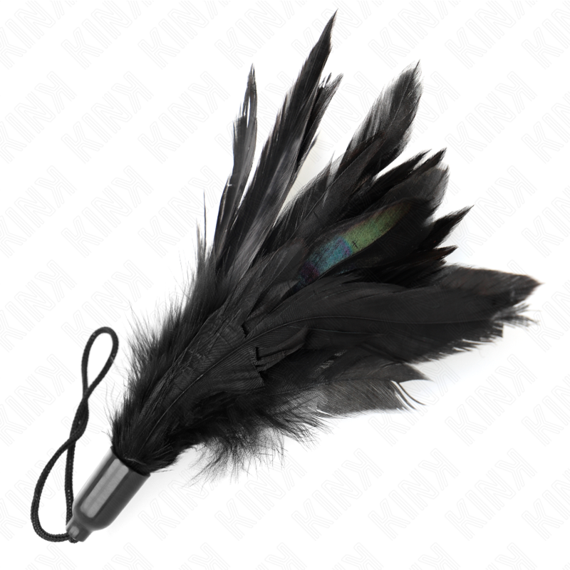KINK - TICKLE FEATHERS WITH ROPE HANDLE PLASTIC BASE 15 CM - My naughty haven #