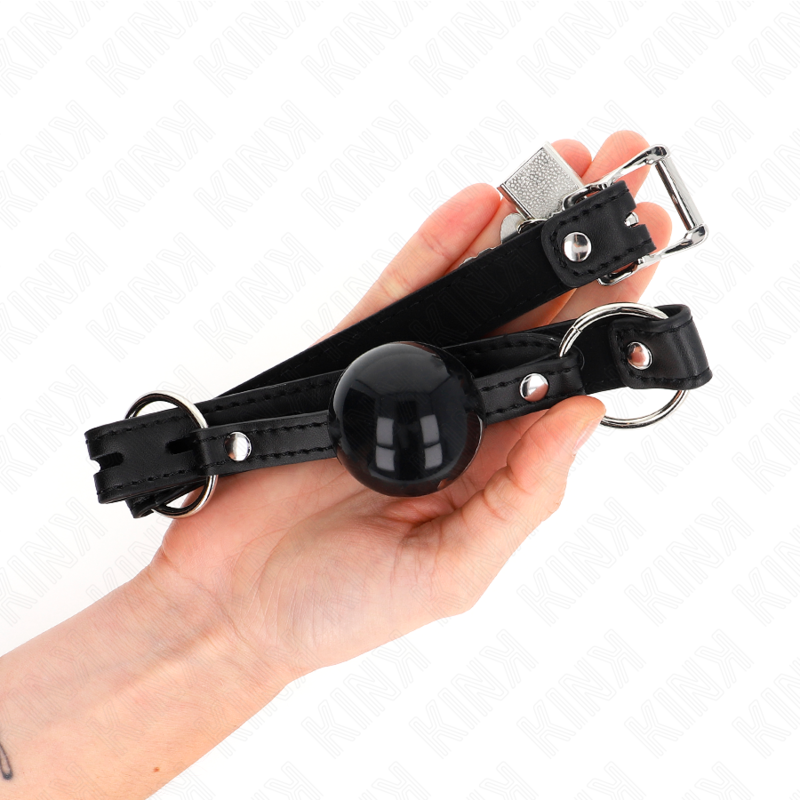 KINK - TPE BALL 4 CM GAG WITH BLACK LOCK 60 x 2 CM - My naughty haven #