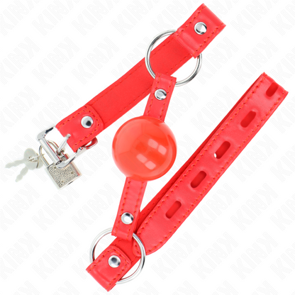 KINK - TPE BALL 4 CM GAG WITH ROJO LOCK 60 x 2 CM - My naughty haven #