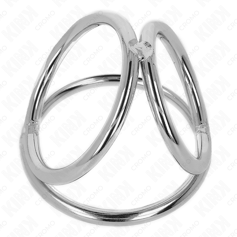 KINK - TRIPLE CHROME METAL PENIS RING 3.2 CM TO 4.5 CM - My naughty haven #