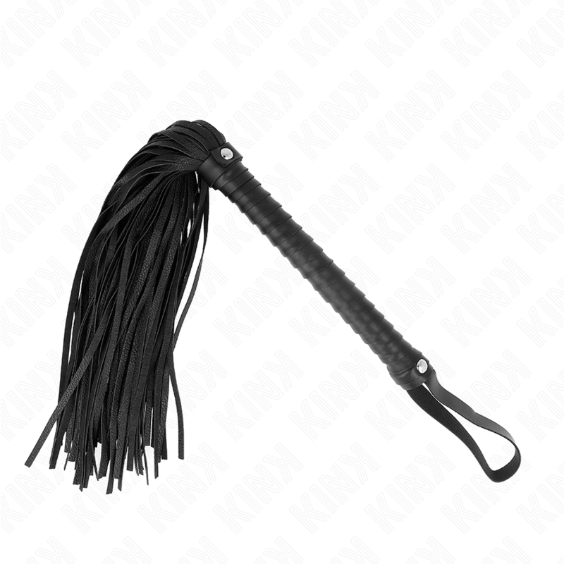 KINK - WHIP WITH BLACK TEXTURED HANDLE 48.5 CM - My naughty haven #