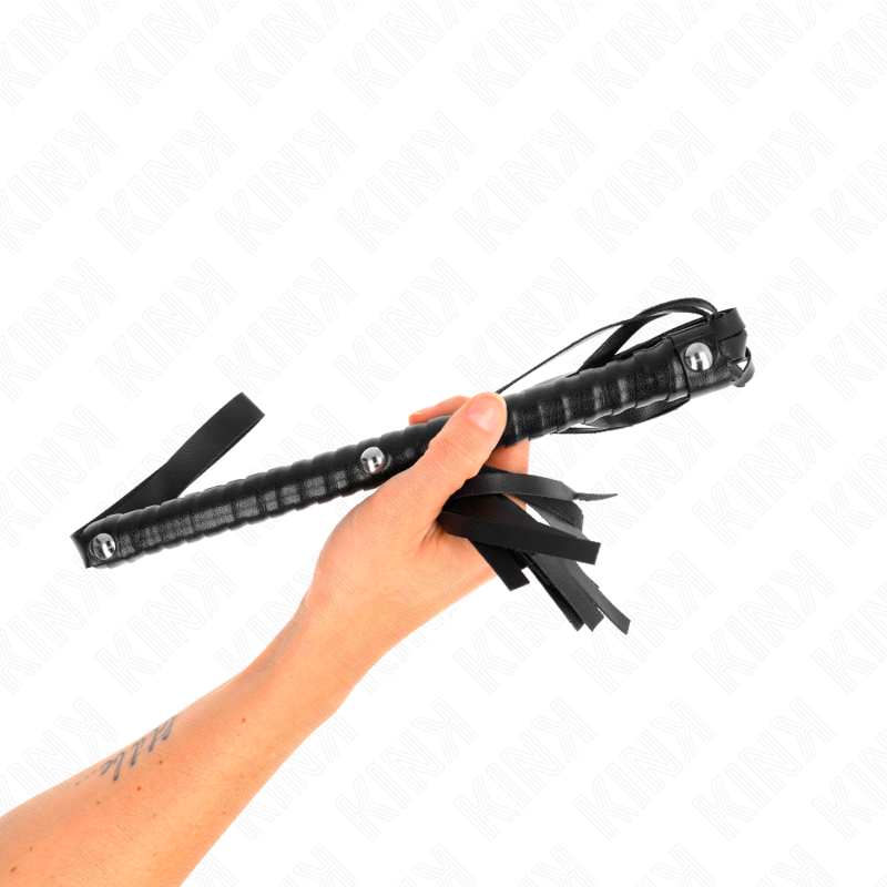 KINK - WHIP WITH BLACK TEXTURED HANDLE 48.5 CM - My naughty haven #