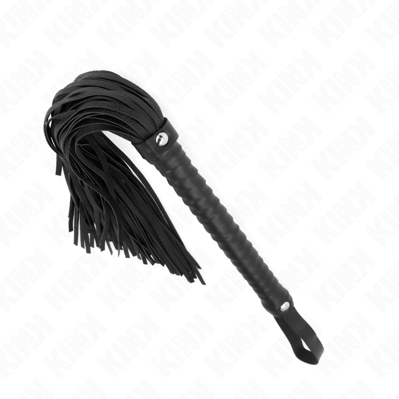 KINK - WHIP WITH BLACK TEXTURED HANDLE 48.5 CM - My naughty haven #