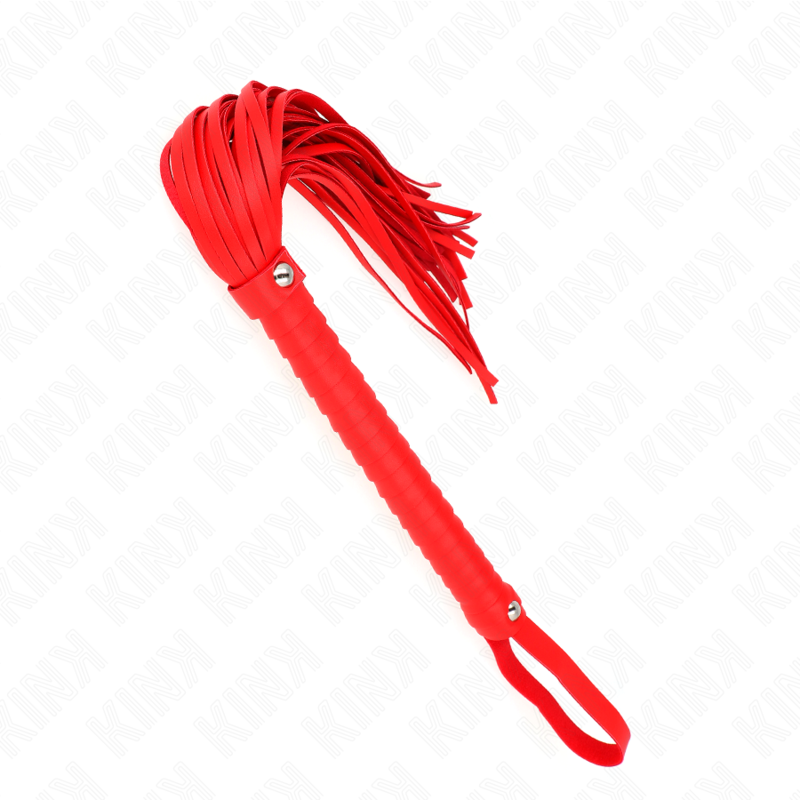 KINK - WHIP WITH RED TEXTURED HANDLE 48.5 CM - My naughty haven #