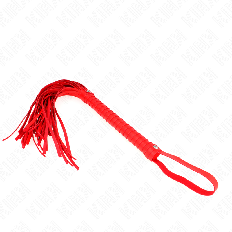 KINK - WHIP WITH RED TEXTURED HANDLE 48.5 CM - My naughty haven #