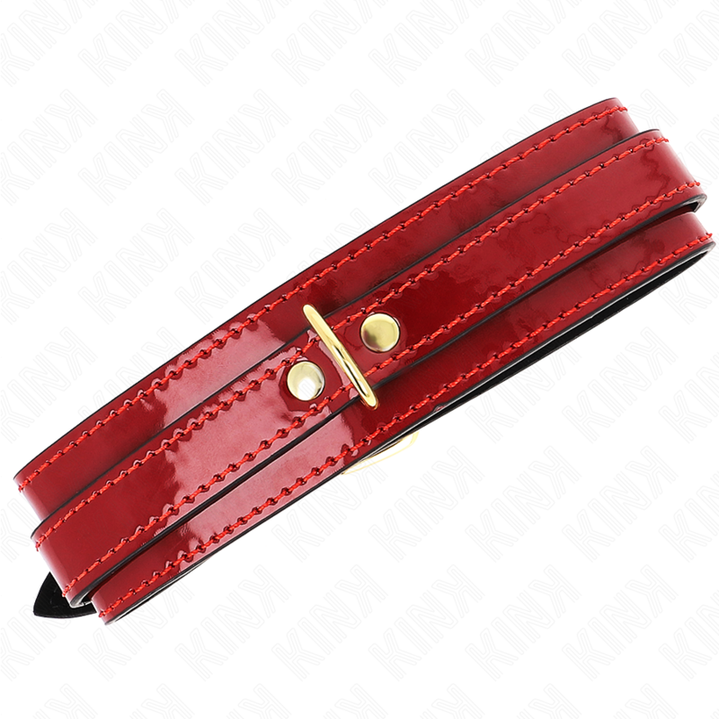 KINK - WINE RED ADJUSTABLE NECKLACE WITH GOLDEN DETAILS 29-42.5 CM X 4 CM - My naughty haven #