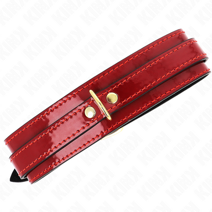 KINK - WINE RED ADJUSTABLE NECKLACE WITH GOLDEN DETAILS 29-42.5 CM X 4 CM - My naughty haven #