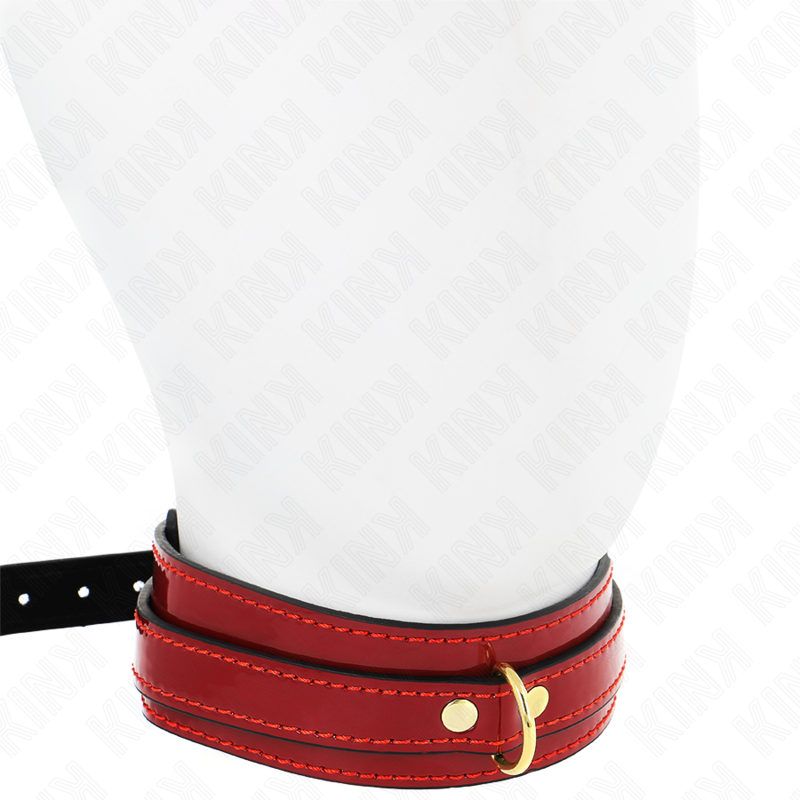 KINK - WINE RED ADJUSTABLE NECKLACE WITH GOLDEN DETAILS 29-42.5 CM X 4 CM - My naughty haven #