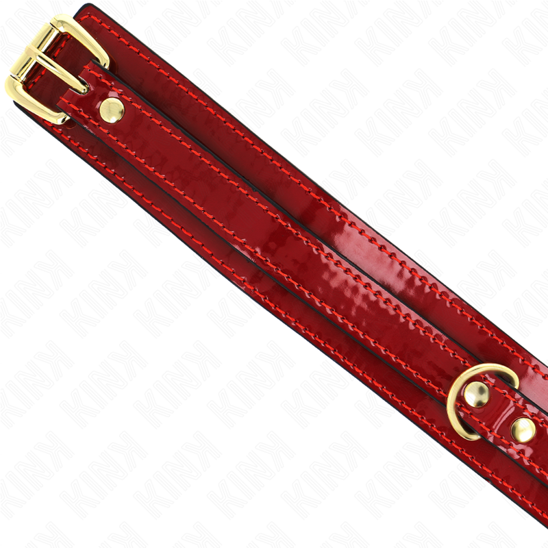 KINK - WINE RED ADJUSTABLE NECKLACE WITH GOLDEN DETAILS 29-42.5 CM X 4 CM - My naughty haven #
