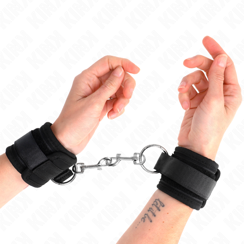 KINK - WRIST RESTRAINTS BLACK ADJUSTABLE 18-35 CM X 6 CM - My naughty haven #