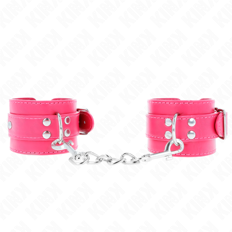 KINK - WRIST RESTRAINTS RASPBERRY ROSE WITH RASPBERRY ROSE LINING ADJUSTABLE 20-28 CM X 5.5 CM - My naughty haven #