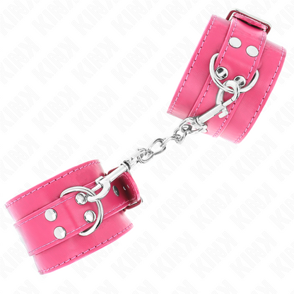 KINK - WRIST RESTRAINTS RASPBERRY ROSE WITH RASPBERRY ROSE LINING ADJUSTABLE 20-28 CM X 5.5 CM - My naughty haven #