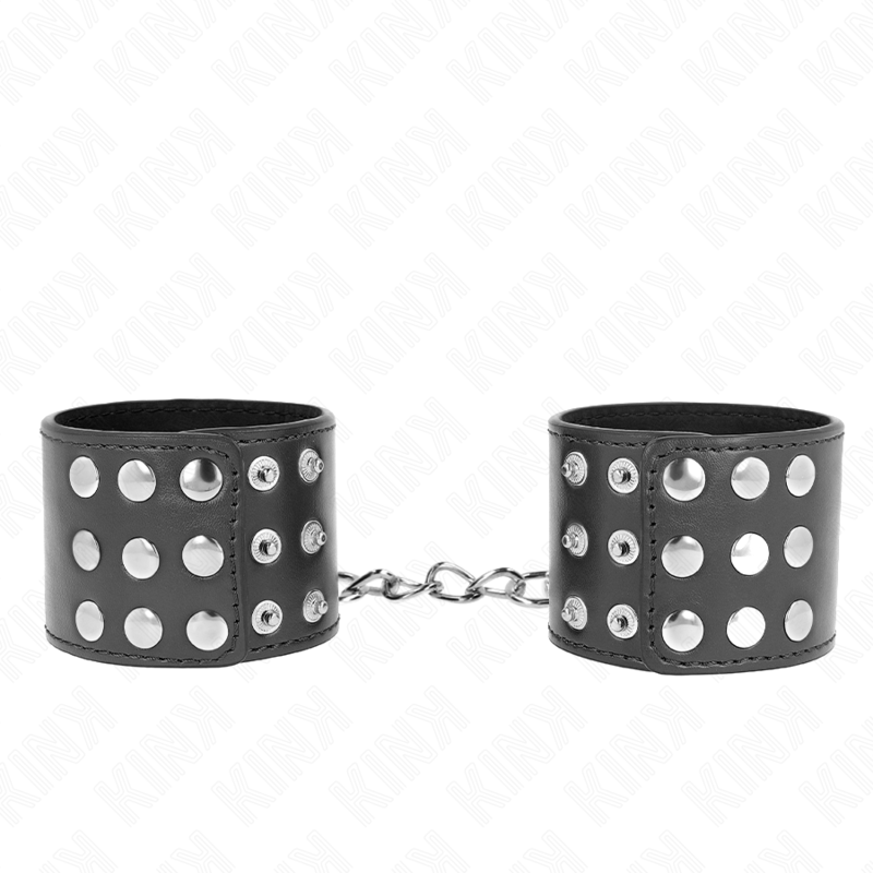 KINK - WRIST RESTRAINTS WITH SNAP FASTEN BLACK ADJUSTABLE 19-24 CM X 5.5 CM - My naughty haven #