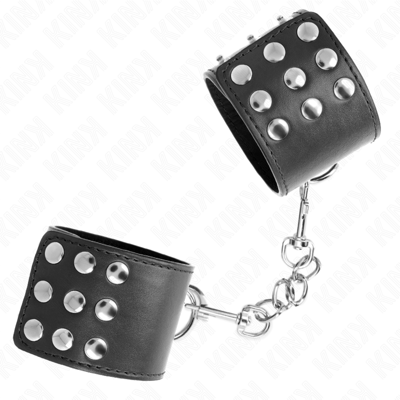 KINK - WRIST RESTRAINTS WITH SNAP FASTEN BLACK ADJUSTABLE 19-24 CM X 5.5 CM - My naughty haven #