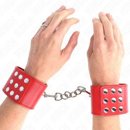 KINK - WRIST RESTRAINTS WITH SNAP FASTEN RED ADJUSTABLE 19-24 CM X 5.5 CM - My naughty haven #