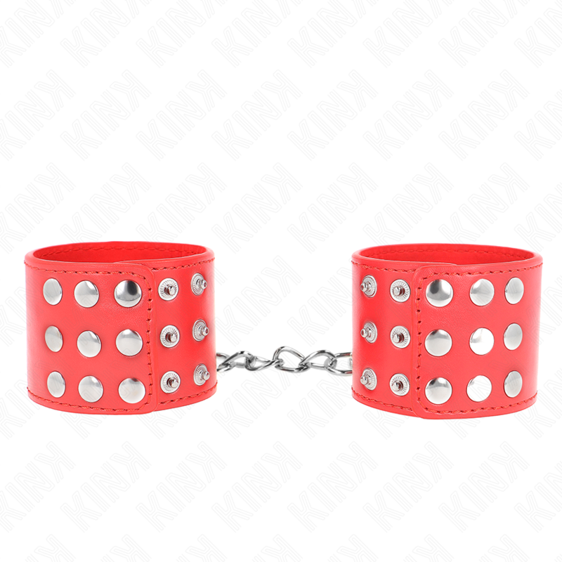 KINK - WRIST RESTRAINTS WITH SNAP FASTEN RED ADJUSTABLE 19-24 CM X 5.5 CM - My naughty haven #