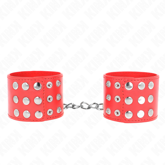 KINK - WRIST RESTRAINTS WITH SNAP FASTEN RED ADJUSTABLE 19-24 CM X 5.5 CM - My naughty haven #