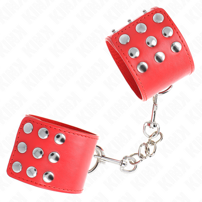 KINK - WRIST RESTRAINTS WITH SNAP FASTEN RED ADJUSTABLE 19-24 CM X 5.5 CM - My naughty haven #