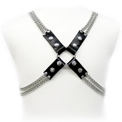 LEATHER BODY - CHAIN HARNESS - My naughty haven #
