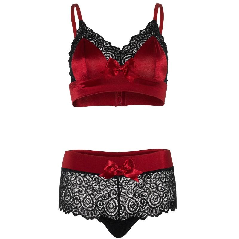 LEG AVENUE - 2 PIECES SET BLACK AND RED S/M - My naughty haven #