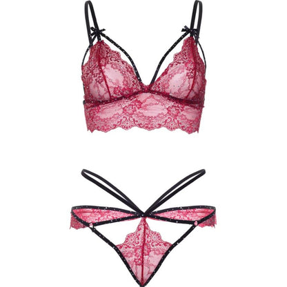 LEG AVENUE - 81623 BRA + THONG SET BURGUNDY SIZE S - My naughty haven #
