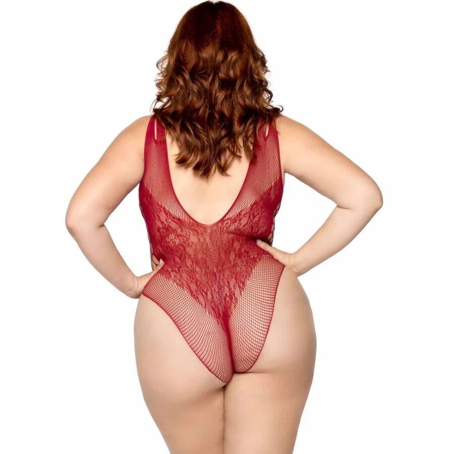 LEG AVENUE - 81641X SEAMLESS BODYSUIT BURGUNDY SIZE 1X/2X - My naughty haven #