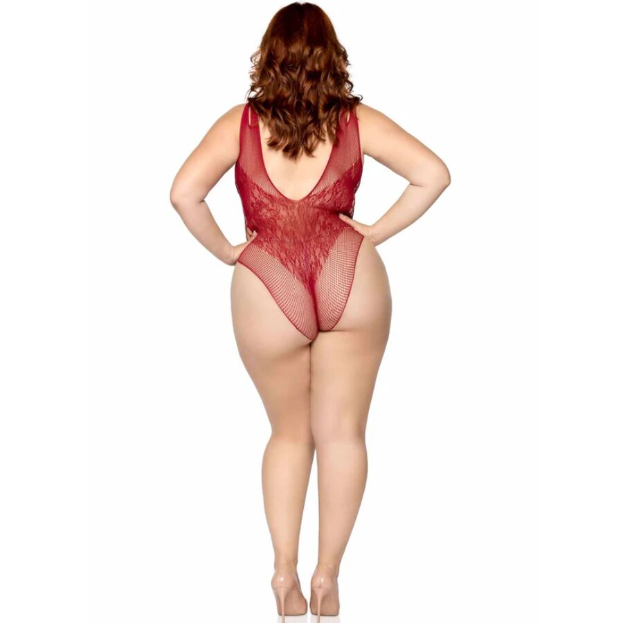 LEG AVENUE - 81641X SEAMLESS BODYSUIT BURGUNDY SIZE 1X/2X - My naughty haven #