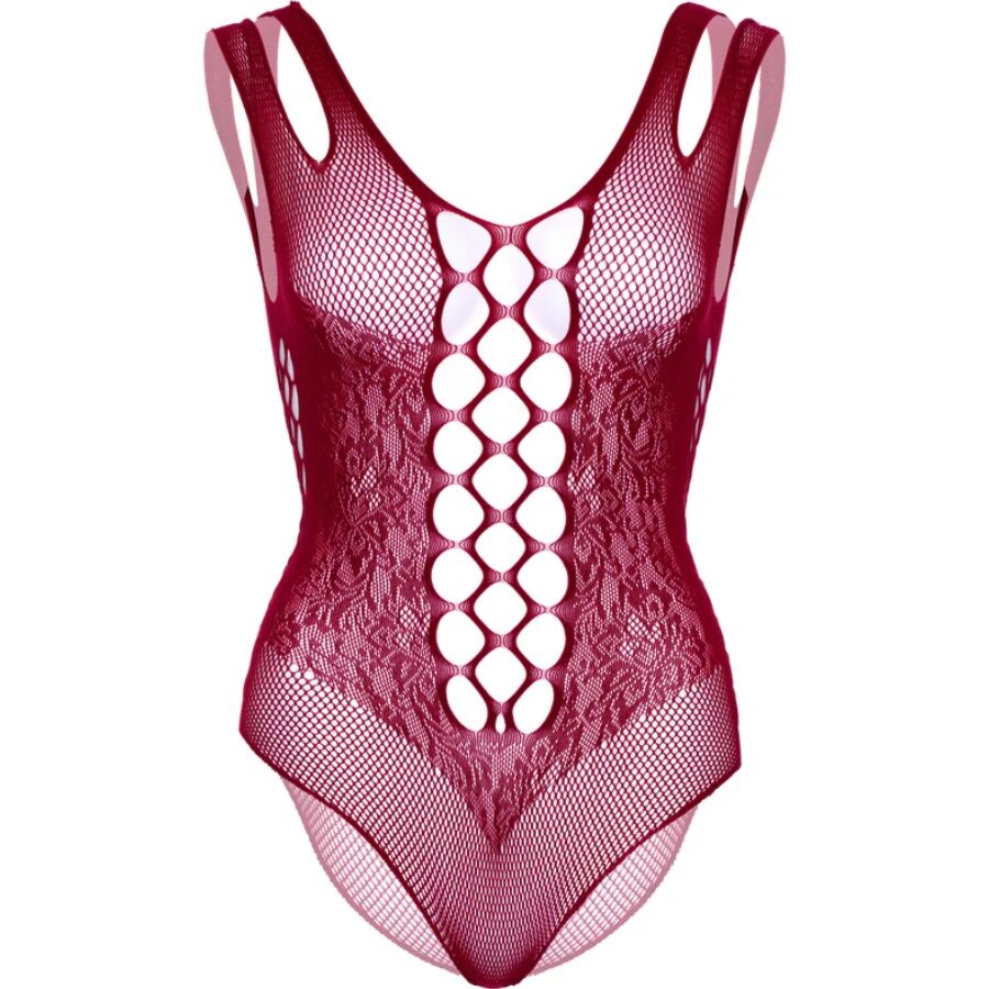 LEG AVENUE - 81641X SEAMLESS BODYSUIT BURGUNDY SIZE 1X/2X - My naughty haven #
