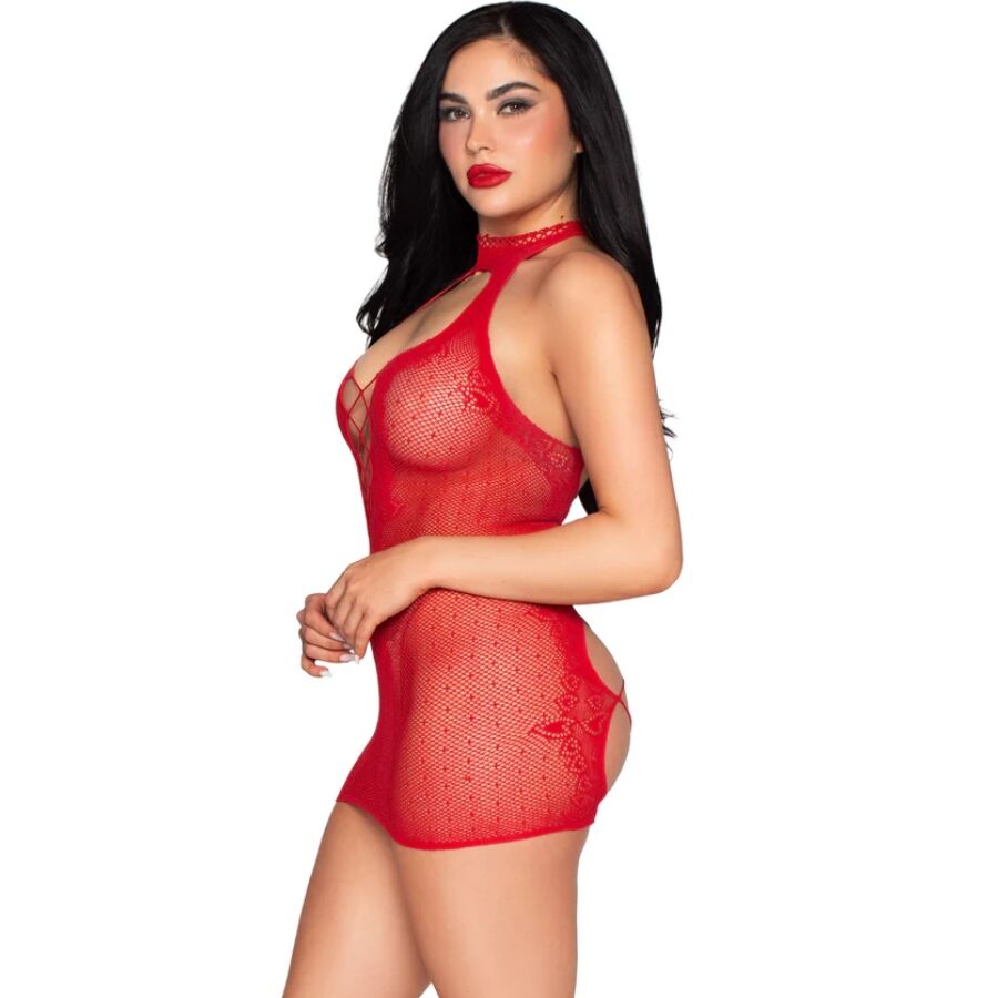 LEG AVENUE - 81675 HALTER MINI DRESS BLACK - ONE SIZE - My naughty haven #