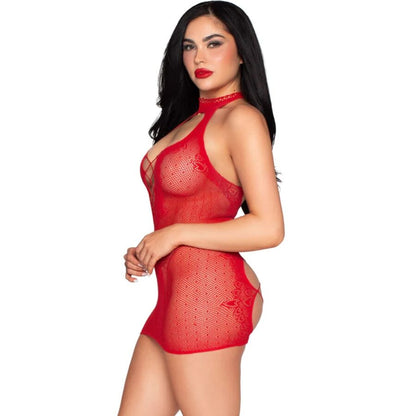 LEG AVENUE - 81675 HALTER MINI DRESS BLACK - ONE SIZE - My naughty haven #