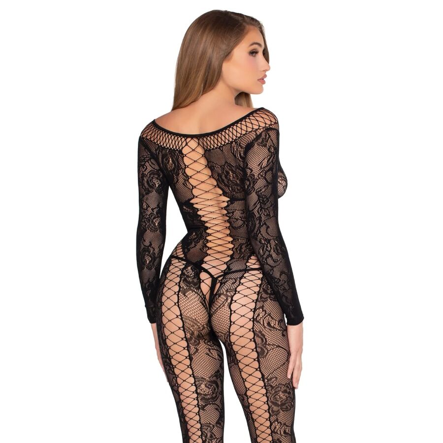LEG AVENUE - 89369 NET & LACE JUMPSUIT BLACK - ONE SIZE - My naughty haven #