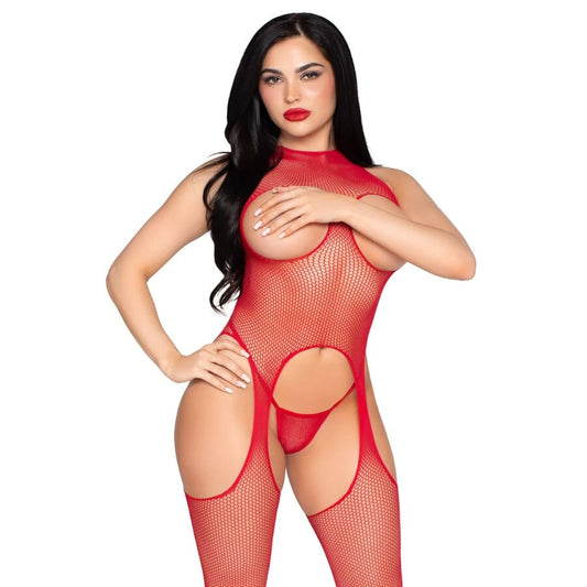 LEG AVENUE - 89374 CUPLESS BODYSTOCKING AND PANTY RED - ONE SIZE - My naughty haven #