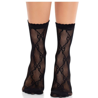 LEG AVENUE - BLACK LACE BOW LACE SOCKS - My naughty haven #