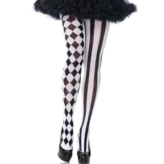 LEG AVENUE - BLACK/WHITE HARLEQUIN TIGHTS - My naughty haven #