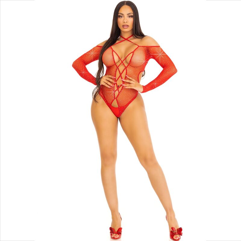 LEG AVENUE - BODY CROTHLESS WITH GLOSS RED - My naughty haven #