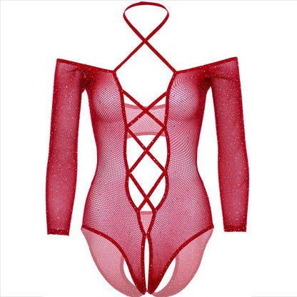 LEG AVENUE - BODY CROTHLESS WITH GLOSS RED - My naughty haven #