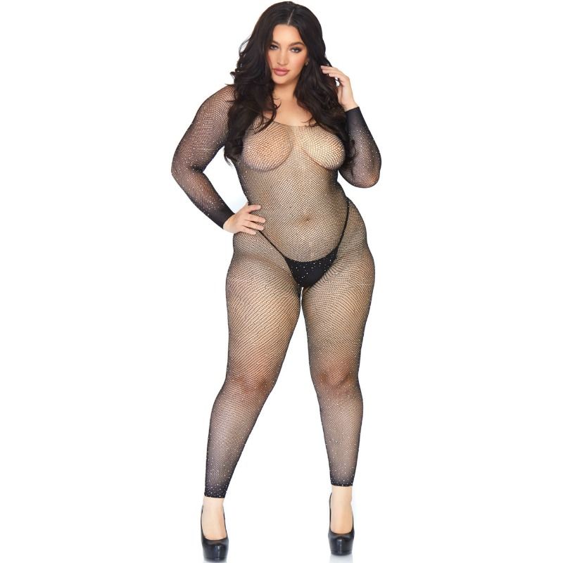 LEG AVENUE - CRYSTALIZED NET BODY STOCKING 1X-2X - My naughty haven #