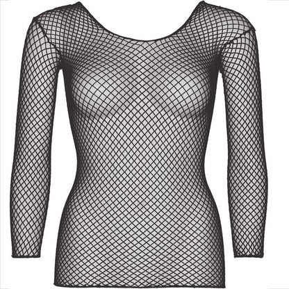 LEG AVENUE - FISHNET LONG SLEEVE T-SHIRT BLACK - My naughty haven #