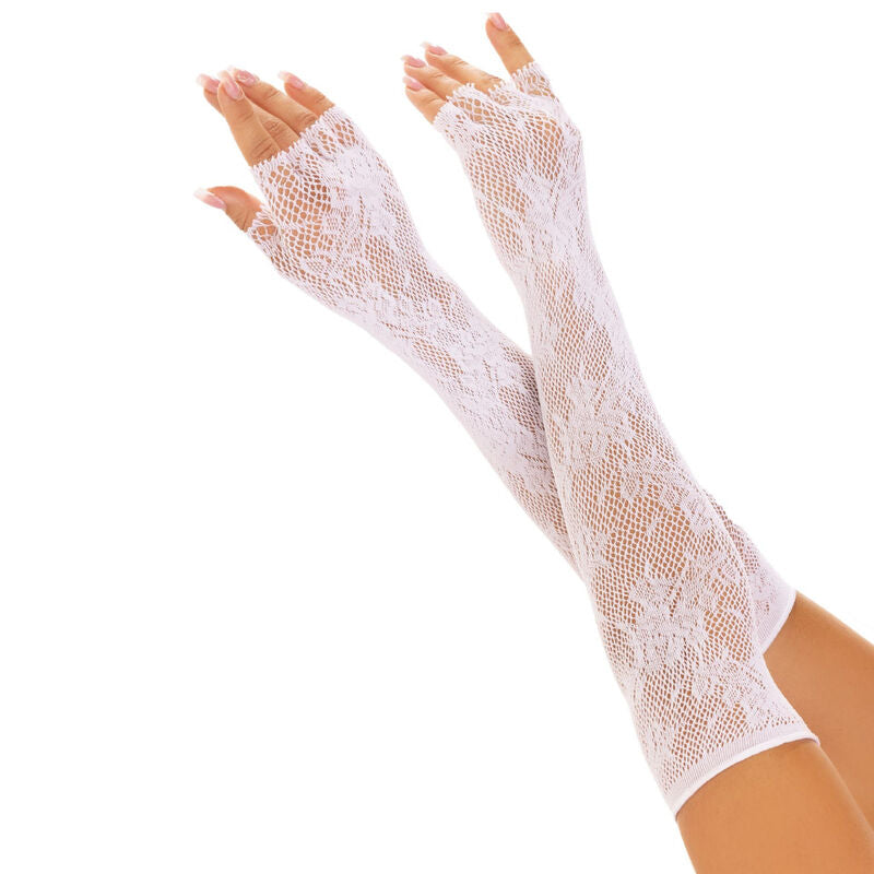 LEG AVENUE - FLORAL NETWORK FINGERLESS GLOVES BLACK - My naughty haven #