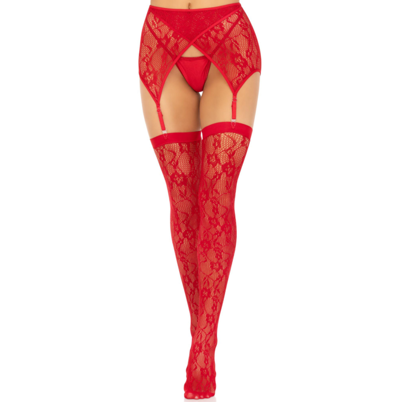 LEG AVENUE - LACE THIGH HIGHS & GARTERBELT BLACK - My naughty haven #