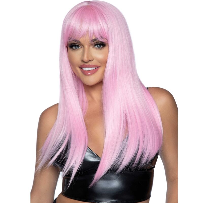 LEG AVENUE - LONG STRAIGHT BANG WIG PINK - My naughty haven #