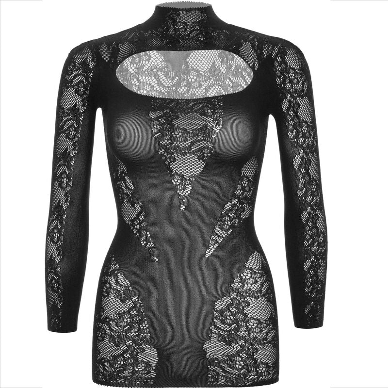LEG AVENUE - MINI DRESS WITH LACE LONG SLEEVE BLACK - My naughty haven #
