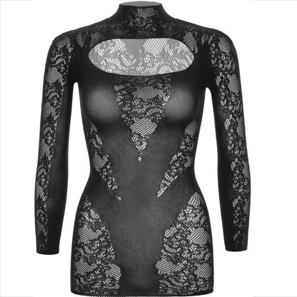 LEG AVENUE - MINI DRESS WITH LACE LONG SLEEVE BLACK - My naughty haven #