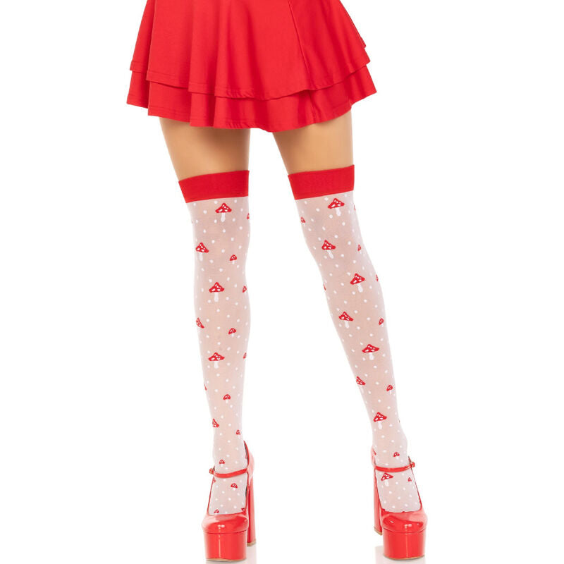 LEG AVENUE - MUSHROOM HIGH SOCKS RED/WHITE - My naughty haven #