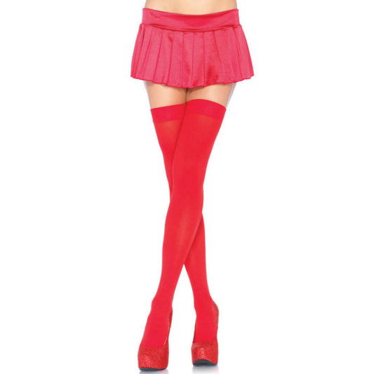 LEG AVENUE - NYLON THIGH HIGHS RED - My naughty haven #